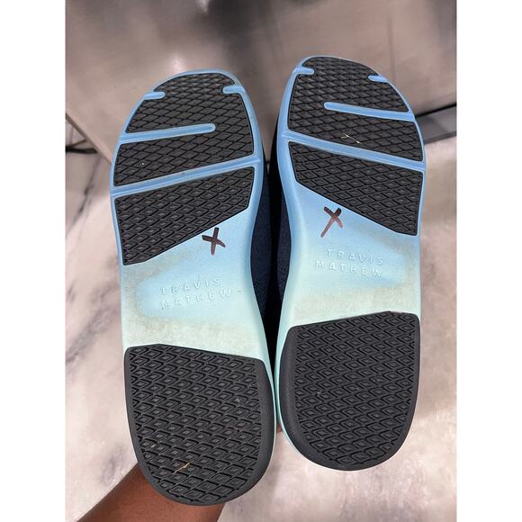 Travis Mathew Men’s Knit Sneakers SZ 10.5 Navy Aqua Sole Comfort casual Shoe main image 9
